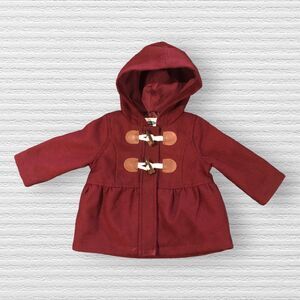 Old Navy  3/6m Maroon Baby Girls Peacoat Jacket
